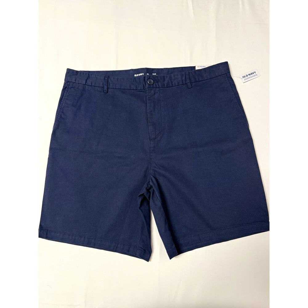 Old Navy Men's 40 Slim Built-In Flex Blue Chino Shorts 8" Inseam NWT